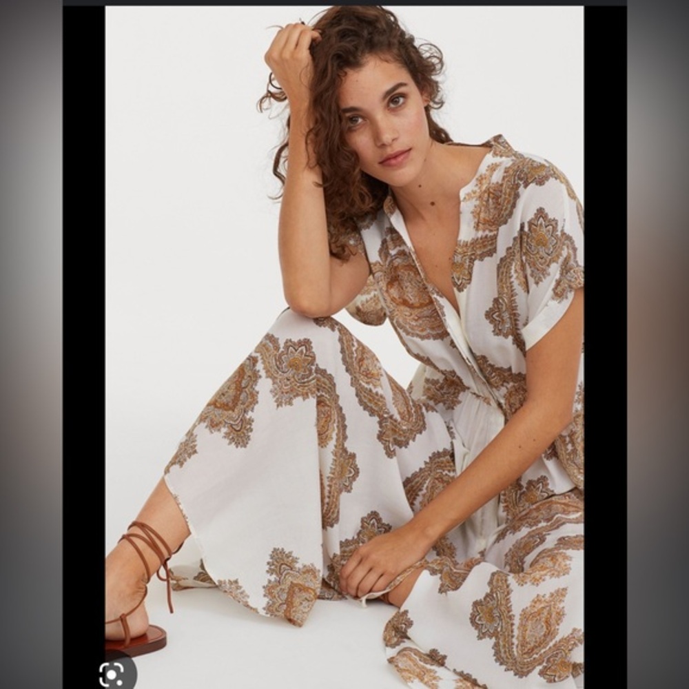 HM lyocell dress in natural paisley